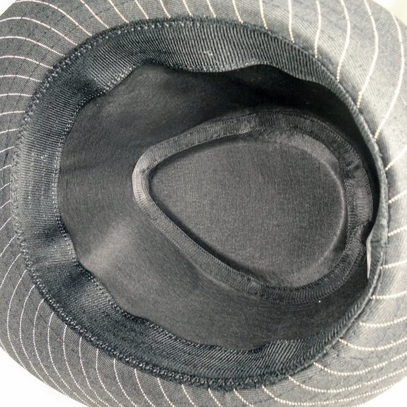 Retro Gangster Black Fedora with Pinstripe Hat, NWT, All Seasons Unisex - Picture 6 of 9
